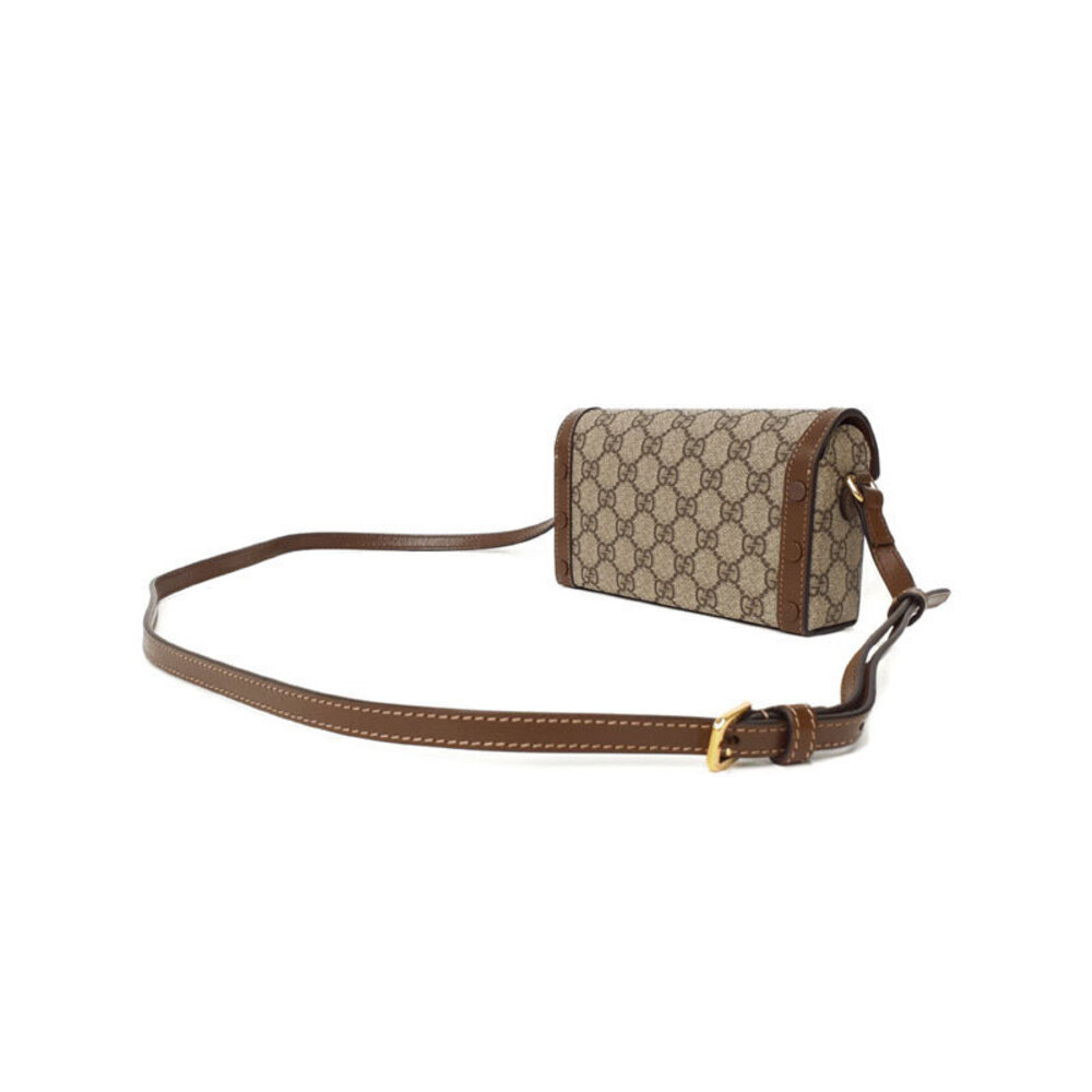 Gucci Beige leather GG Horsebit Bag Supreme brown 1955 canvas